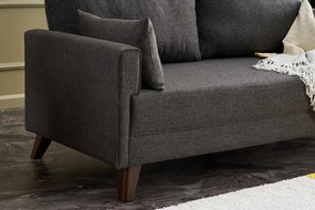 Canapea cu 2 locuri Bella Sofa, Antracit, Poliester