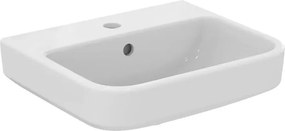 Lavoar suspendat Ideal Standard i.life B alb lucios SmartGuard 45 cm cu orificiu baterie si preaplin
