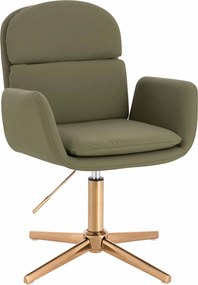 HR480CROSS Scaun Khaki Piele Ecologica Premium Soft cu Bază Aurie