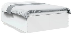3280944 vidaXL Cadru de pat, alb ,135x190 cm, lemn prelucrat
