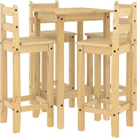 vidaXL Set mobilier de bar, 5 piese, lemn masiv de pin