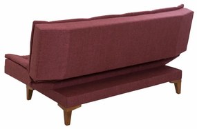 Canapea 3 Locuri, Lemn Solid, Santo, Rosu Bordo