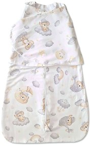 Sac de dormit bebelusi cu interior din flanel si sistem de infasare Kidizi Koala Dreams, 70 cm, 0.5 tog