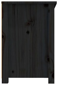 Comoda TV, negru, 114x35x52 cm, lemn masiv de pin 1, Negru