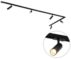 Sistem de șine modern cu 5 spoturi negru monofazat 3,5 cm - Iconic Jeana Luxe