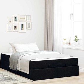 vidaXL Cadru de pat cu saltea Negru 120 x 200 cm țesătură