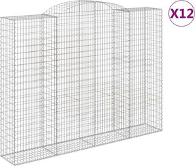 vidaXL Coșuri gabion arcuite, 12 buc 300x50x220/240cm, fier galvanizat