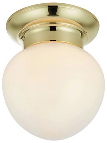 Plafonieră albă-alămie cu abajur din sticlă Ronda – Markslöjd