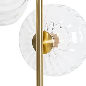 Lampa de podea Art Deco aurie cu sticlă cu 3 lumini - Ayesha