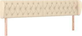 vidaXL Tăblie de pat cu aripioare crem 203x23x78/88 cm textil