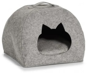 Cort de joaca pentru pisici, din pasla, Tipi Cat Gri Deschis, L45xl38xH34,5-37,5 cm
