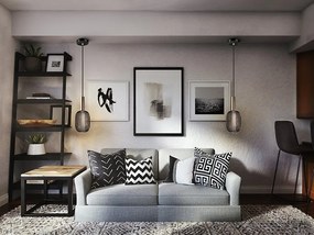 Pendul LED design modern Micron negru/auriu