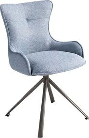 Scaun modern pivotant din material textil albastru