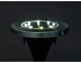 Happy Green Lampă LED încastrabilă solarăargintie, 12 cm