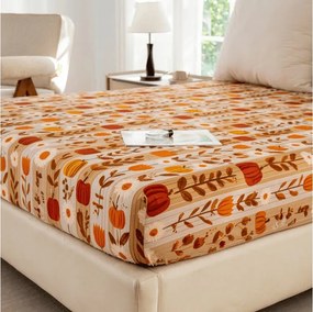 Cearsaf din microfibra PUMPKIN STRIPES colorat 180x200 cm