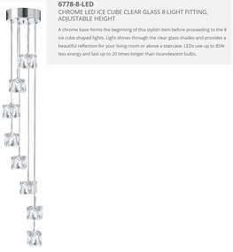 Lustra LED design modern Ice Cube H-116cm 6778-8-LED SRT
