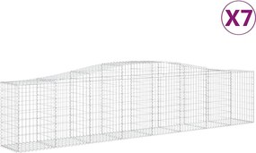 vidaXL Coșuri gabion arcuite 7 buc, 400x50x80/100 cm, fier galvanizat
