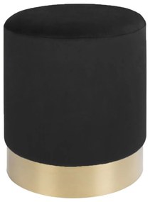 Gamby Pouf din catifea cu bază din cupru negru, 34x43 cm