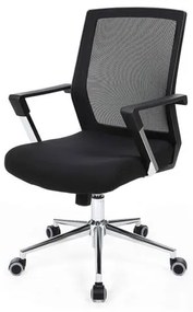 Scaun de birou, scaun de birou pivotant din plasă, negru