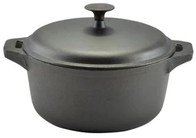 Oală din fontă brută cu capac 34 cm, 10L – Perfect Home 15533, perfectă pentru supe, conserve sau cuptor