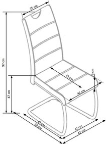 Scaun K211 piele ecologica gri