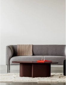 Măsuță de cafea burgundy cu blat cu aspect de lemn de stejar 50x115 cm Looi – noo.ma