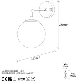 Aplică de perete albă/în culoarea bronz ø 15 cm Viran – Opviq lights