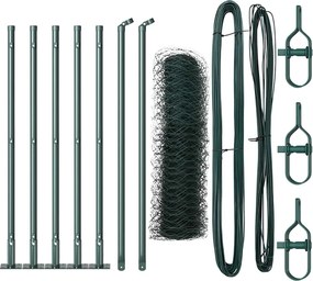 vidaXL Stâlp de gard. Verde 10 x 0,8 m (plasă de 36 mm) Oțel și PVC