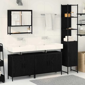 vidaXL Set Mobilier Baie de 4 Piese în Stejar Negru și Lemn Prelucrat