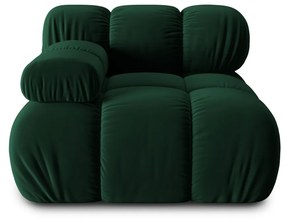 Canapea modulara Bellis cu 1 loc, colt pe partea stanga si tapiterie din catifea, verde inchis