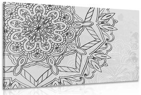 Tablou Mandala în motiv de iarnă în design alb-negru