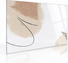 Tablou pe sticlă - Abstracție albă (70x50 cm)