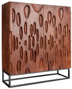 Comoda inalta cu model 3D, Lemn Salcam, Maro, DUNE 120cm