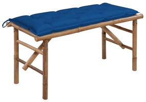 vidaXL Bancă de grădină pliabilă cu pernă, 118 cm, bambus
