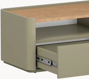 Comodă TV Amilio 200 cm cu sertare - eucalipt / stejar baltic dune / mânere stejar natur