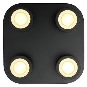 Plafoniera LED cu 4 spoturi, design modern, 3-Step MOODMAKER, Clyde 4 negru