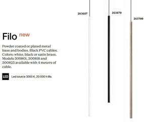 Pendul LED stil minimalist Filo sp1 long wire alb