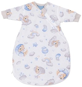 Sac de dormit copii cu maneci 0-3 luni Kidizi Koala Dreams Blue, 1 tog, bumbac 100%, pentru toamna/iarna