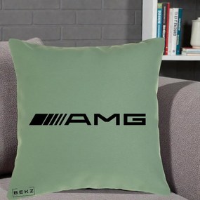 Perna Personalizata cu emblema Mercedes-AMG, 40x40 cm, Verde, Husa Detasabila, Perna Inclusa, BEKZ®