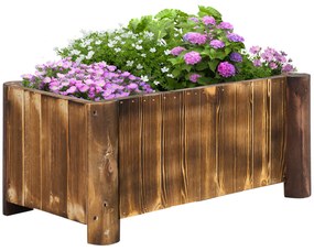 Outsunny Ghiveci Rectangular pentru Plante din lemn de Brad, 70x35x30cm | Aosom Romania