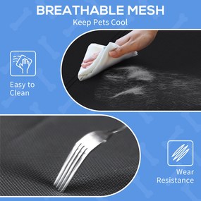 PawHut Pat Ridicat pentru Câini, Pat de Camping pentru Câini și Pisici cu Tetieră, Material Texteline Respirabil, pentru Interior și Exterior, 106 x 81 x 33 cm, Negru | Aosom Romania