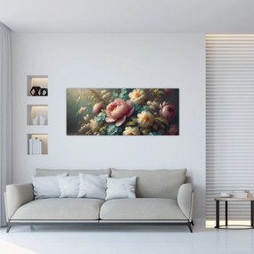 Tablou - Natură moartă cu flori - pictură (120x50 cm)