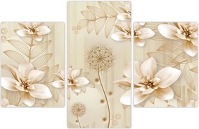 Tablou - Compoziție flori aurii (90x60 cm)