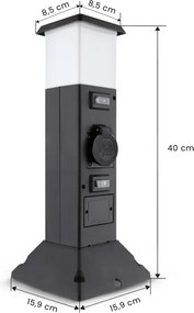 Brilagi - Lampă de exterior cu 2 prize SCHUKO, soclu 1xE14/15W/230V, IP44, neagră