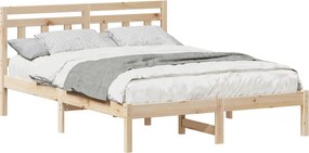 vidaXL Cadru de pat Maro 135 x 190 cm Lemn de pin masiv