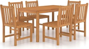 vidaXL Set de mobilier de grădină cu 7 piese, 140x80 cm, lemn masiv de tec