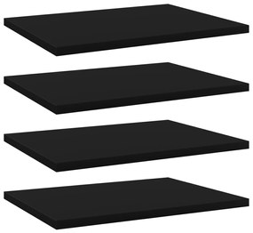 vidaXL Plăci bibliotecă, 4 buc., negru, 40 x 30 x 1,5 cm, PAL