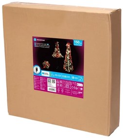 Aigostar - Brad de Crăciun LED pentru exterior, 1,8 m, 150 LED, 230 V, IP44, negru, lumină alb rece