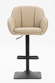 HR2055KW Scaun Crem din Piele Ecologica cu Bază Neagră