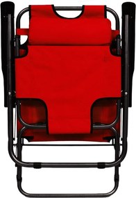 Sezlong Muhler C2078 1005235, 153 x 60 x 78 cm, Pana la 100 kg, Pliabil, Rosu